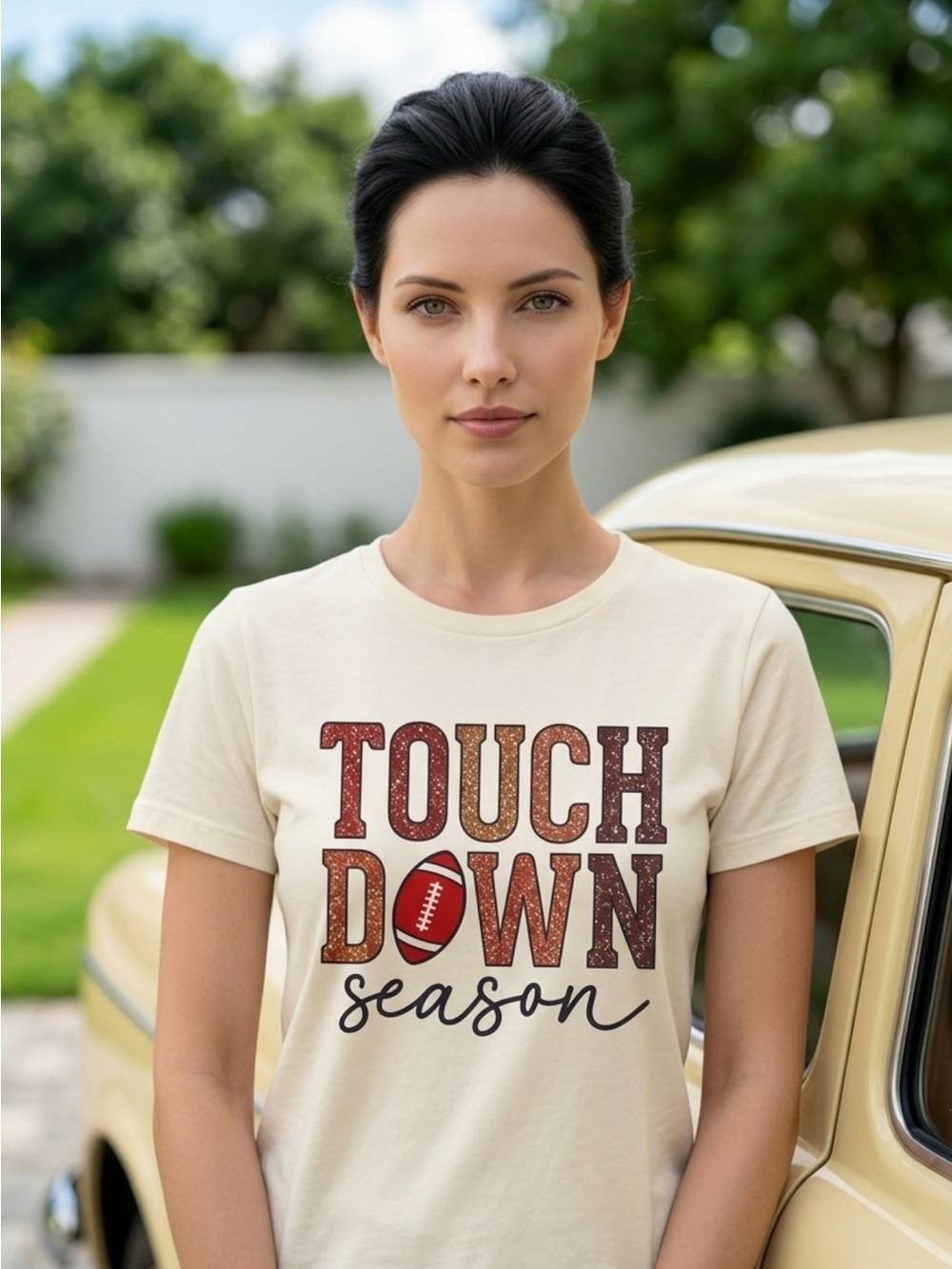 Touchdown Season Graphic Tee - Cream